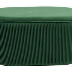 Elliptical Storage Pouf Green