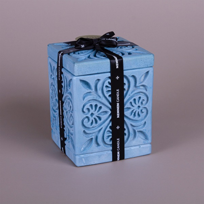 Large Cube Jar Maltese Heart Tile Candle