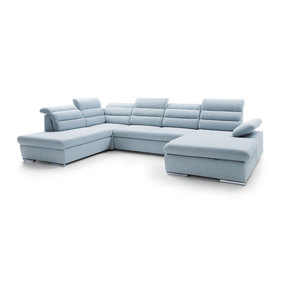 Corner Sofa Bed2 with Chaise Right 280cm – Light Cyan