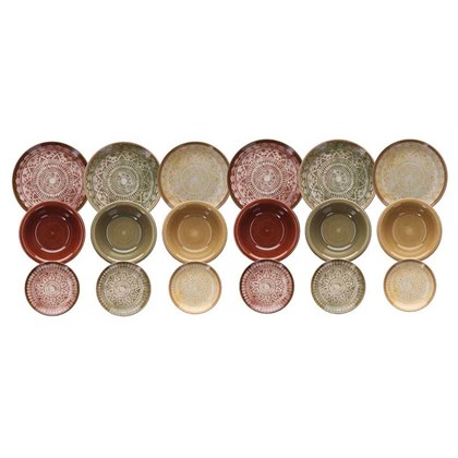 Table Set 18 Pcs Iglesias Stoneware Multicolor