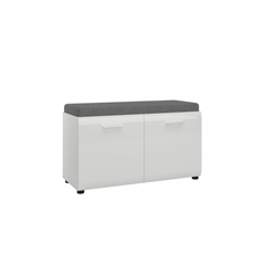 2 Doors Shoe Cabinet Low – Alpine White & Grey