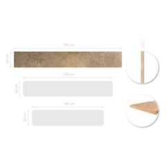 Sills Travertine 2cm CC Honed & Filled – 150x22cm