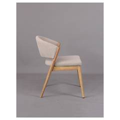 Dining Chair Beige Leg Natural Wood Finish