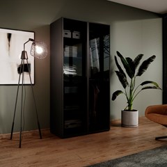 Glass Wardrobe - Grey