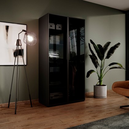 Glass Wardrobe - Grey