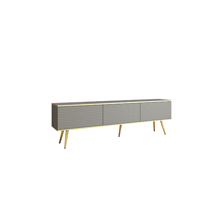 TV Unit MDF with Gold Legs – Grey