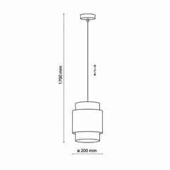 Pendant Lamp 1 Flat - Black