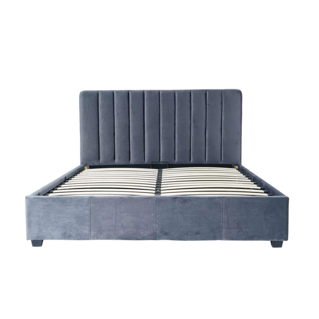 Bed Frame Upholstered 160x200 cm Dark Grey
