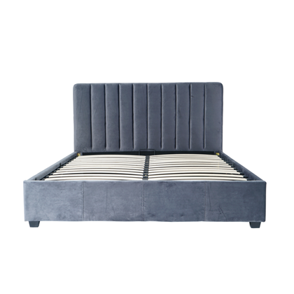 Bed Frame Upholstered 160x200 cm Dark Grey
