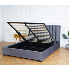Bed Frame Upholstered 160x200 cm Dark Grey