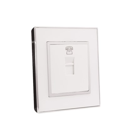 1 Gang Telephone Outlet White Mirror Frame