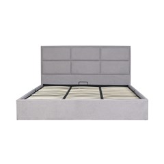 Upholstered Bed with Gas Lift 180 - Light Grey