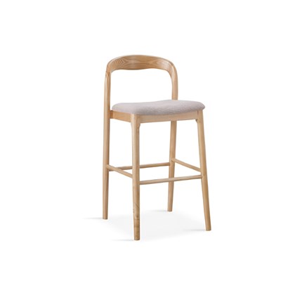V Bar Chair – Fabric & White Wax Wood Frame
