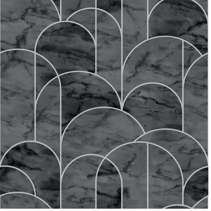 Wallpaper Arch Marbel Effect Black