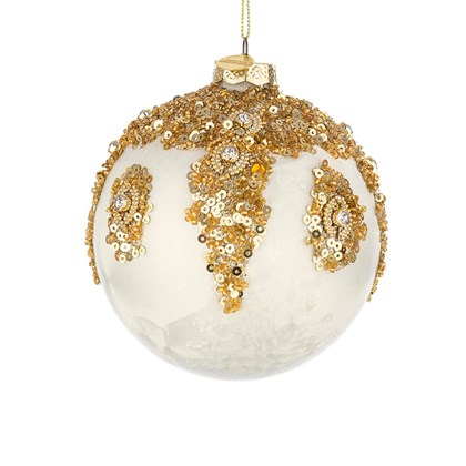 Melissa White Gold Glass Ball 10cm