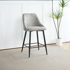 Bar Stool - Light Grey & Black