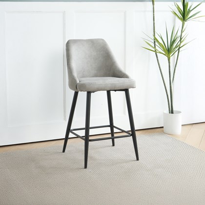 Bar Stool - Light Grey & Black