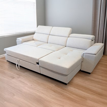 Sofa 3 Seater with Chaise Reversible - Light Grey