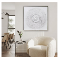 Silver Circle Acryl Painting 100X100