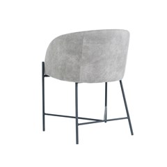 Dining Chair - Light Grey Microfiber