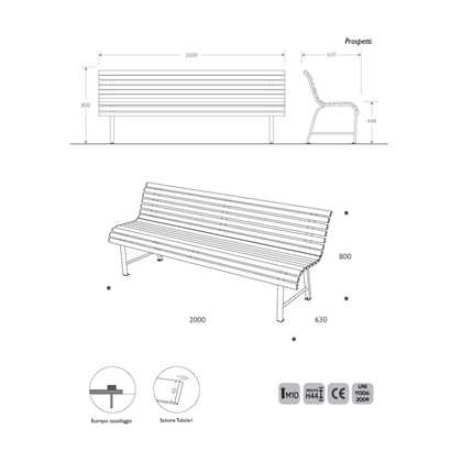 Milano steel bench