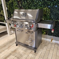 4 Burner Gas Grill SS Silver & Gray