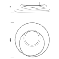 LED Ceiling Lighting ODEON 38W Satin Nickel 3000K/4000K/6400K