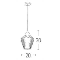 Pendant 1xE27 Clear Glass