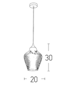 Pendant 1xE27 Clear Glass