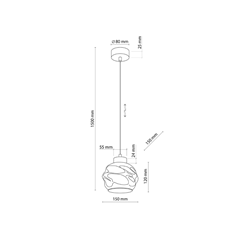 Ceiling Lamp Hanging 1L Deco Mirror