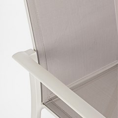 Outdoor Chair with Armrests In Aluminium and Textilene in Taupe