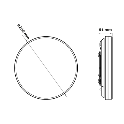 Ceiling Lamp Round IP54 18/24W 4K Sensor & Battery