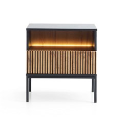 Bedside Table Wotan – Oak & Black