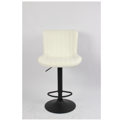 White Barstool Base Matt Black Finish