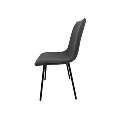 Chair Fabric Black Metal Legs - Dark Grey