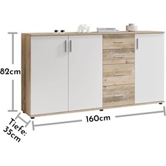 Sideboard - Light Oak & White