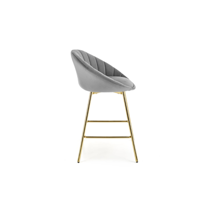 H112 Bar Stool Grey & Gold