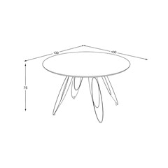 Dining Table Round 130x130x76cm - Cosmos Gloss