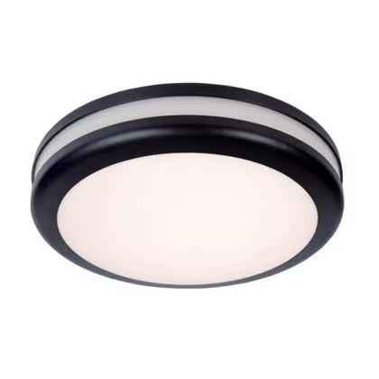 Plastic Ceiling Light IP54 Black E27 x 2