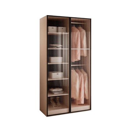Wardrobe with Milled Glass - Cashmere