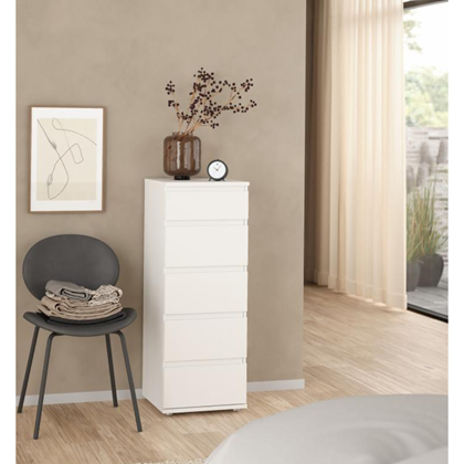 Nova Chest With 5 Drawers White