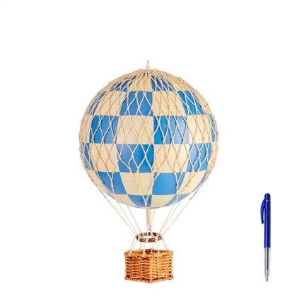 Vintage Balloon Model Travels Light Check Blue