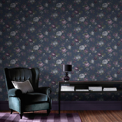 Muse French Navy Wallpaper