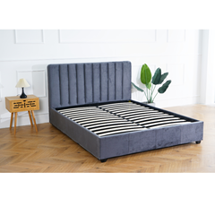 Bed Frame Upholstered 160x200 cm Dark Grey