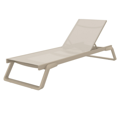 Sun lounger Taupe with Arm rest