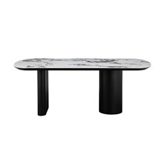 Dining Table 1990x990x750 - Black & Ceramic