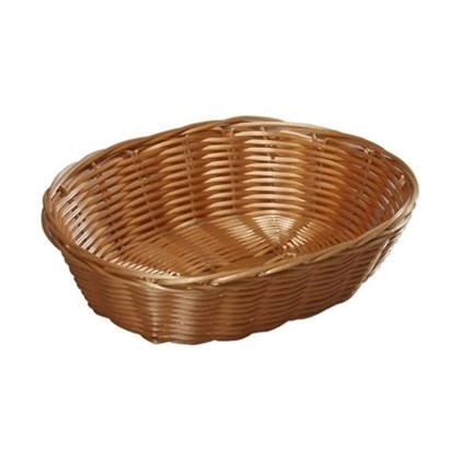 Plastic Wicker Oval Bread Basket 21 x 17 x 6 cm