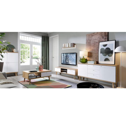 Cabinet 80 – Riviera Oak & White