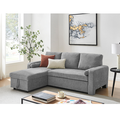 reversible chaise with storage Corner Sofa – Grey