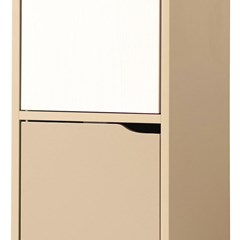 Miracle 2 Door Cabinet Dove Grey White Wood